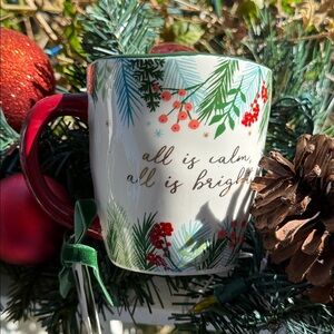 Festive Holiday Mug with Red Handle
